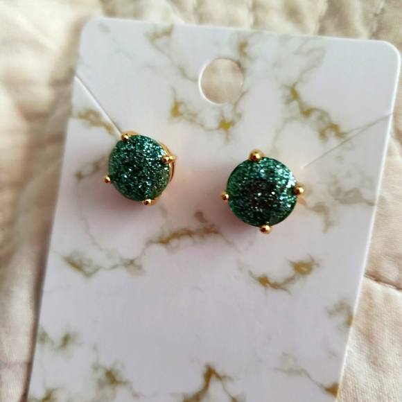 Kate Spade Bluegreen Glitter Earrings